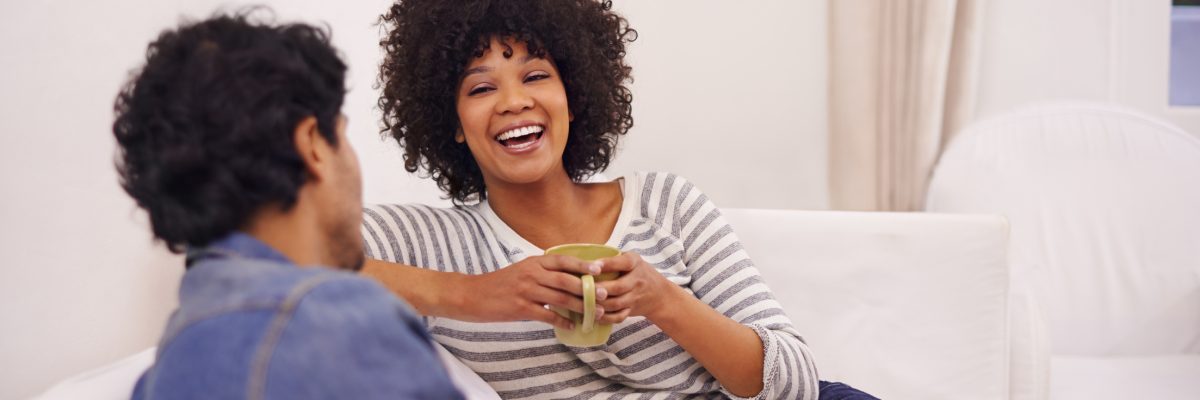 Couple discussing a joint checking account